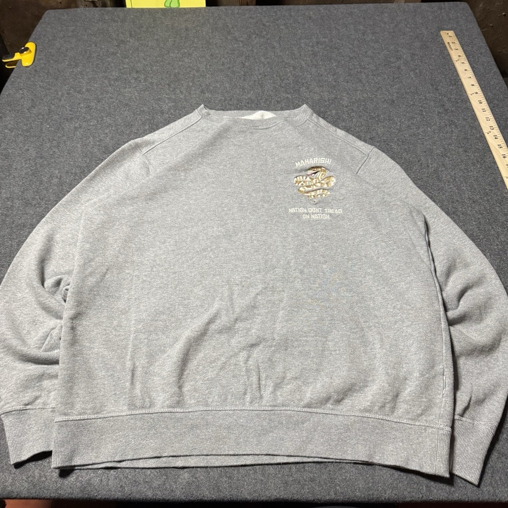 Maharishi Snake Nation Crewneck Mens L 22.5x26.5 Streetwear Retro Casual Outdoor
